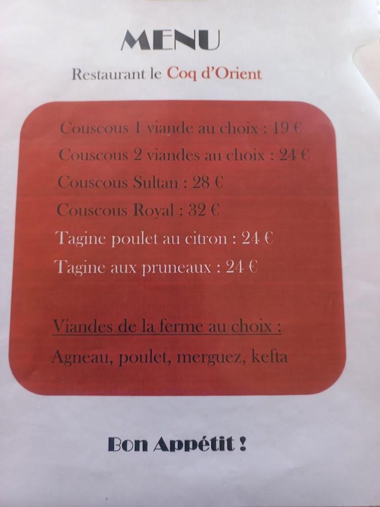LE COQ D'ORIENT - Menu Image 1
